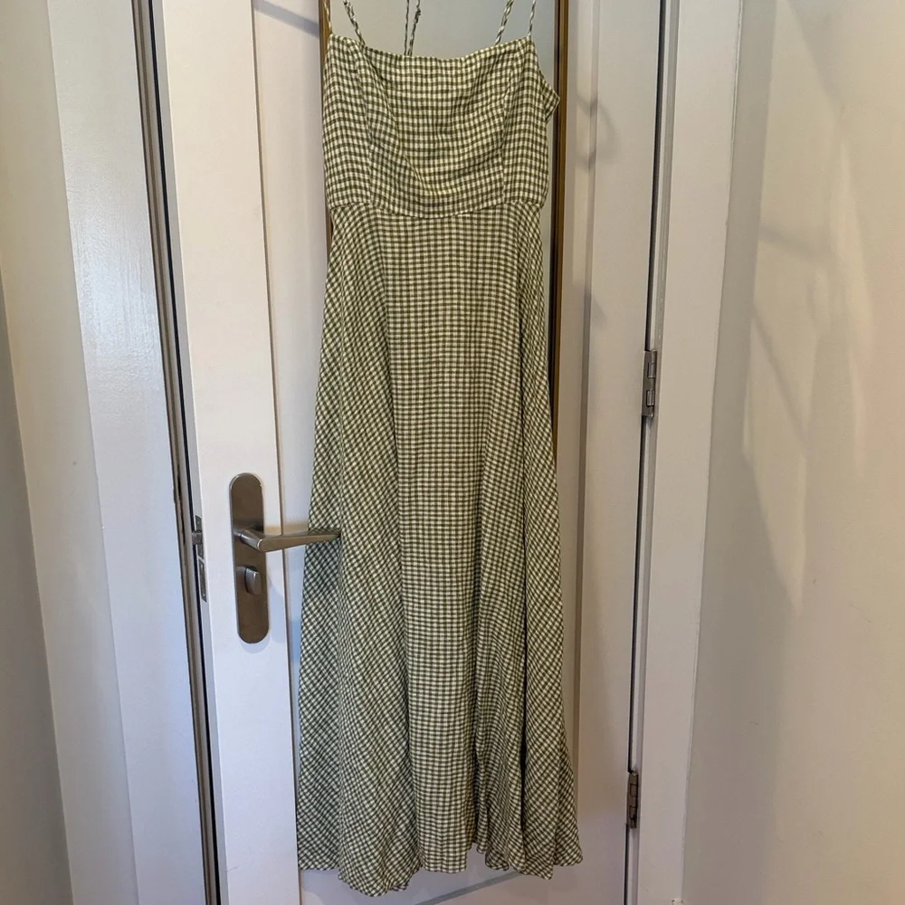 Reformation Green Checkered Maxi Dress - Picture 1 of 7